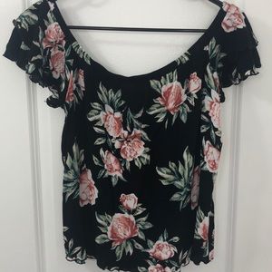 LA hearts over the shoulder top